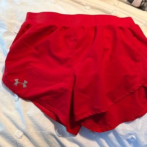 under armor shorts size xs red